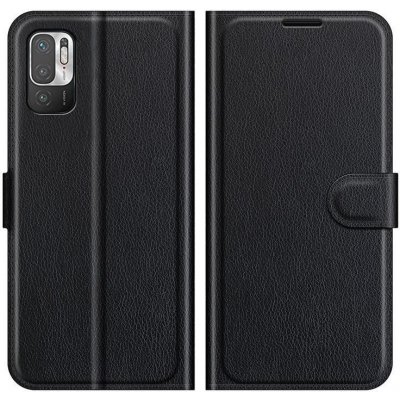 Litchi PU kožené peněženkové pouzdro na mobil Xiaomi Redmi Note 10 5G/Poco M3 Pro 4G/5G - černé – Hledejceny.cz