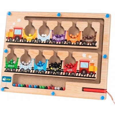 iMex Toys HE0802 Montessori magnetické bludiště ze dřeva učení barev a počítání – Zbozi.Blesk.cz