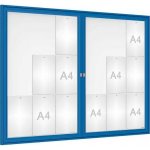 PROCITY Venkovní elegantní vitrína Tradition, 18 x A4 dvoukřídlá, modrá | Zboží Auto