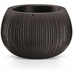 PROSPERPLAST Plastové květináče Beton Bowl černý 18 cm