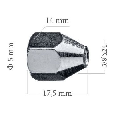 WP Koncovka brzdové trubky 5mm 3/8"x24 14x17,5mm – Zbozi.Blesk.cz