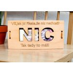 Dekorace z Řečice Dárková dřevěná karta na peníze Nic2 – Zboží Mobilmania