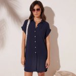 plážové kreponové košilové šaty nám. modrá – Hledejceny.cz