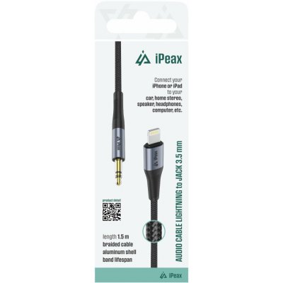 iPEAX adaptér Lightning / 3,5 MM jack 1,5 M černý; 90010138 – Zboží Živě