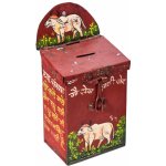 Sanu Babu Stará plechová kasička ručně malovaná 11x8x25cm AL – Zboží Dáma