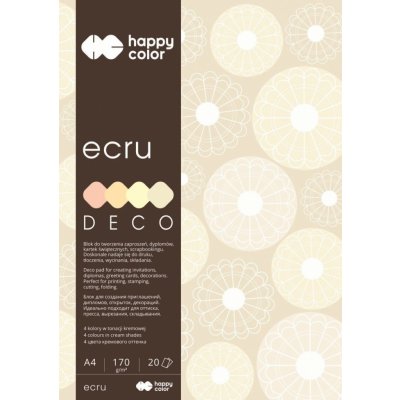 Happy Color Blok Deco Ecru A4 170g 20 listů 4 barvy odstíny ecru HA 3717 2030 092