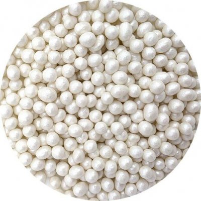 Cukrovo-rýžové perly bílé perleťové 7mm 80g - I LOVE CAKES – Sleviste.cz