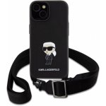 Pouzdro Karl Lagerfeld Saffiano Crossbody Metal Ikonik iPhone 15 Plus černé – Hledejceny.cz