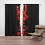 Sablio Závěs ACDC Červená ruka: 2ks 140x250cm – Hledejceny.cz