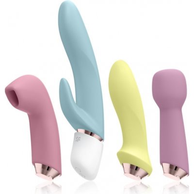 Satisfyer Marvelous vibrátor se stimulátorem klitorisu 18,7 cm + anální vibrátor 15,3 cm + masážní hlavice 14,2 cm + stimulátor klitorisu 13,7 cm – Zboží Dáma