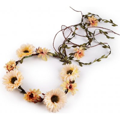 Květinový věneček do vlasů - vanilková – Zboží Mobilmania