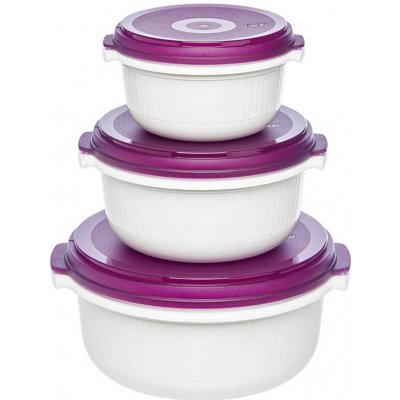 Emsa Micro Family Sada dóz do mikrovlnné trouby 0.5 l + 1 l + 1.5 l bílo-růžová 508455 – Zbozi.Blesk.cz