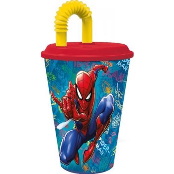 Marvel KELÍMEK S BRČKEM SPIDERMAN PLAST 430 ml