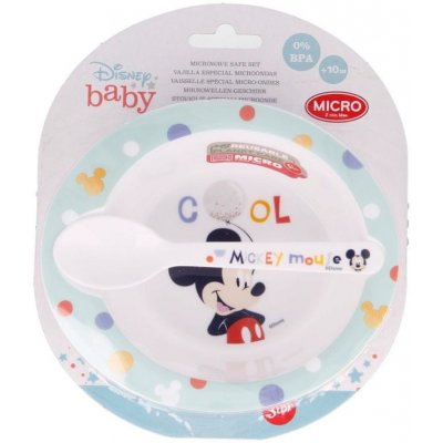 Stor plastové nádobí 2ks MICKEY MOUSE Baby miska lžička 13078