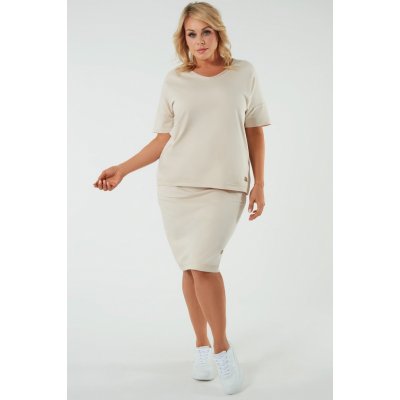 Italian Fashion sukně Stella Midi bavlna béžová – Sleviste.cz