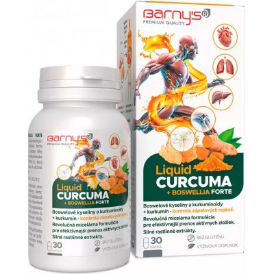 Barnys Liquid Curcuma + Boswellia Forte 30 kapslí – Hledejceny.cz