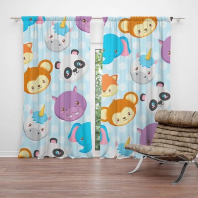 Sablio Závěs Zoo pro děti: 2ks 140x250cm – Hledejceny.cz