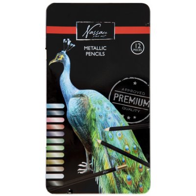 Nassau Metalické pastelky v plechové krabičce 12ks – Hledejceny.cz