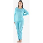 Gina dlouhé s potiskem 19153P lékořice aqua – Zboží Dáma