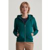 Dámská mikina Gant REG TONAL SHIELD ZIP HOODIE zelená