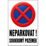 Bezvadary.cz | 3D cedule Neparkovat – soukromý pozemek se zákazem stání (na výšku) - A3 - 30x42 cm / Plast tl. 3 mm 3dcn7 – Hledejceny.cz