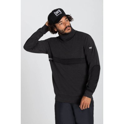 Alpine Turtleneck jet pánský funkční merino rolák black melange