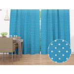 Biante Dekorační závěs Leona LN-021 Bílé puntíky na modrém 130x260 cm – Zboží Mobilmania