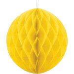 Papírová dekorační koule Honeycomb ŽLUTÁ 20cm – Zboží Dáma