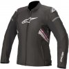 Bunda na motorku Alpinestars Stella T-GP plus R v3 Lady černo-bílo-růžová