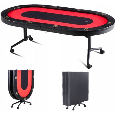 VEVOR Pokerový Stůl 229x122x80cm Skládací Nerezový Domácí pro 10 Hráčů – Sleviste.cz