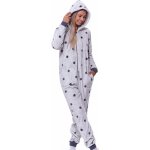 Puntíkaty huňatý extra teplý overal s kapucí 1Z1665 šedý – Zboží Dáma