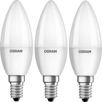 Osram Žárovka LED VALUE CLB60 E14 7W/827 3balení BASECLB60 svíčka – Hledejceny.cz