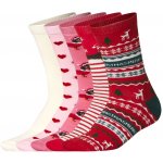 Esmara dámské ponožky 5 párů růžová/bílá/červená – Zboží Dáma