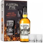 Flaming Pig Black Cask 40% 0,7 l (dárkové balení 2 sklenice) – Hledejceny.cz