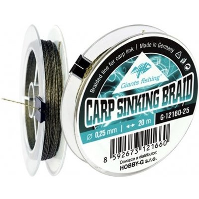 Giants Fishing šňůra Carp Sinking Braid 20m 0,16mm – Zboží Mobilmania