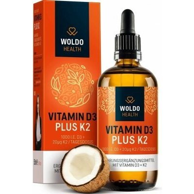 WoldoHealth Vitamin D3 + K2 Kapky ( 1000 I.U. ) 50 ml