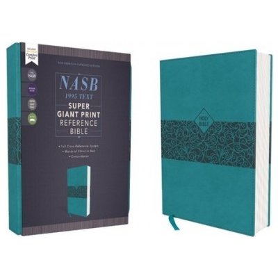 NASB, Super Giant Print Reference Bible, Leathersoft, Teal, Red Letter Edition, 1995 Text, Comfort Print