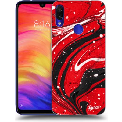 Pouzdro Picasee silikonové Xiaomi Redmi Note 7 - Red black čiré – Sleviste.cz