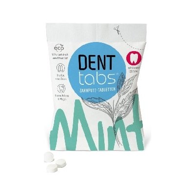 DENTTABS přírodní v tabletách s fluoridem máta 125 ks 40 g – Hledejceny.cz