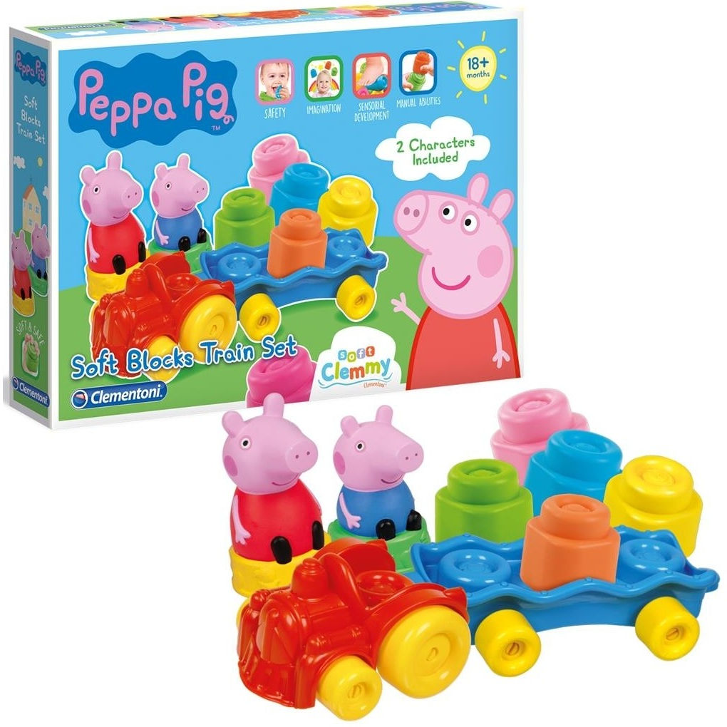 Clemmy baby Peppa Pig vláček s kostkami