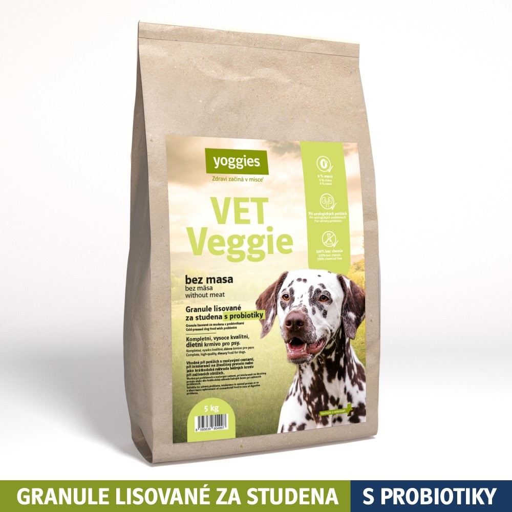 Yoggies VET Veggie bez masa granule lisované za studena s probiotiky 5 kg