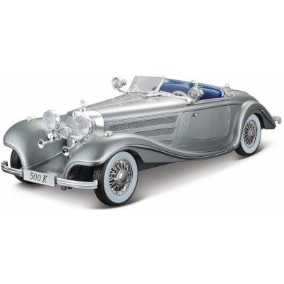 Maisto 1936 Mercedes-Benz 500 K Typ Specialroadster metal šedý 1:18 – Zbozi.Blesk.cz