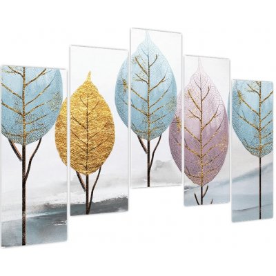 Obraz - Designové stromy, pětidílný 125x90 cm – Hledejceny.cz