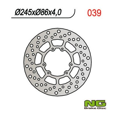 NG přední brzdový kotouč YAMAHA XT/XTX 250 08-21, XT 350 90-00, YZ 125/250 89-91 (245X86X4) (6X6,5mm) – Hledejceny.cz