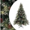 Vánoční stromek zahrada-XL Vánoční stromek s LED a šiškami zelený a bílý 150 cm PVC a PE