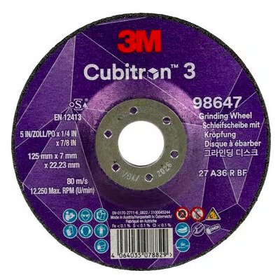 3M Cubitron 3, Brusný kotouč Tloušťka: 7 mm, Zrnitost: 36+, Průměr: 125 mm – Zboží Dáma