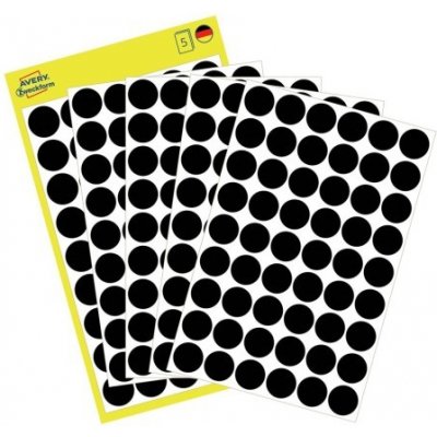 Avery Zweckform 3140 etikety 12mm 5 ks černé – Sleviste.cz