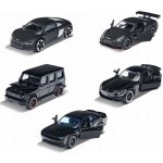 Majorette Black Edition sada 5 černých kovových autíček – Zboží Mobilmania