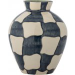Bloomingville Modro-bílá kameninová váza Check 24 cm – Hledejceny.cz