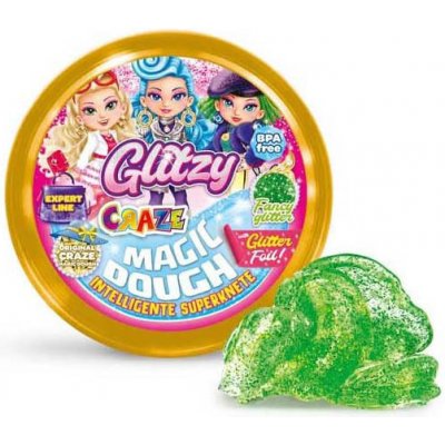 CRAZE Modelovací hmota Magic dough Expert Glitzy třpytivá 70g SVĚTLE ZELENÁ – Zboží Mobilmania